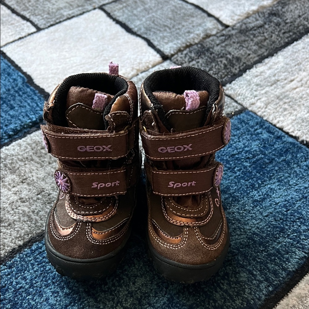 Geox Kids Boots in Brown with Pink Details